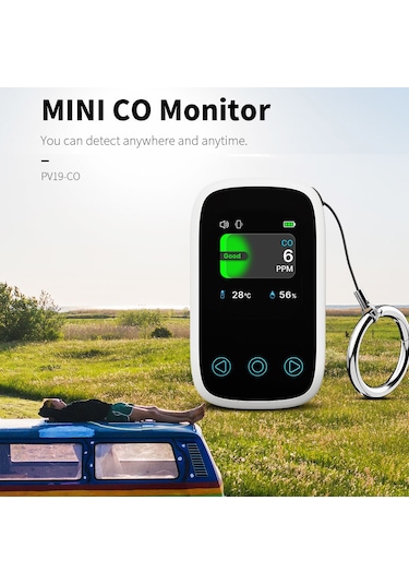 Lemestar Hava Kalitesi Testeri - Co, Sicaklık, Nem Ve Atmosfer Basıncı Ölçer, Tft Lcd Ekran, Otomatik Parlaklık, 800mah Pil, Type-c Şarj Beyaz