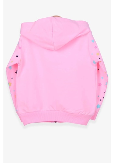 Breeze Kız Çocuk Hırka Kolları Desenli Baskılı 1-4 Yaş, Pudra