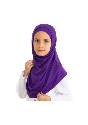 Çocuk Hazır Giyim Başörtüsü Şal Turban Viskon - Mor Mor