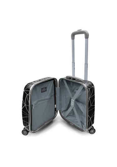 Coral High Renkli Desenli Mini Kabin Boy Valiz 40cm 16763 Siyah