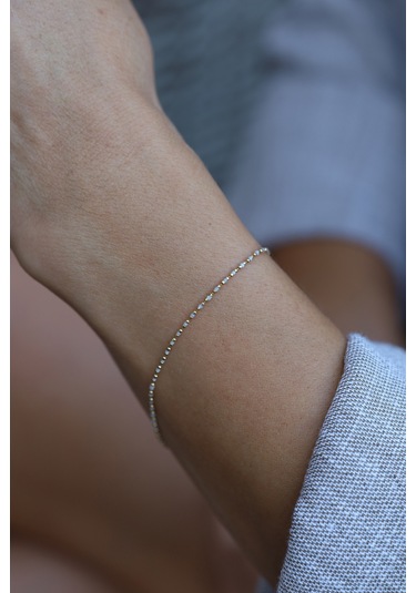 Yenigün Kuyumculuk 14 Ayar Altın Beyaz Mineli Bileklik Blk27098 Sarı Altın