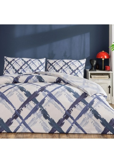 Taç Ranforce Çarşafı Lastikli Çift Kişilik Nevresim Takımı-briza Mavi MAVI