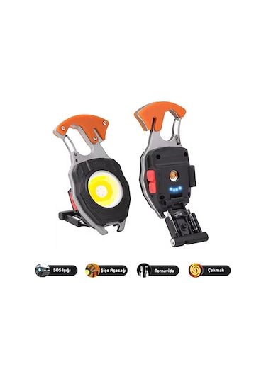 Wison Çok Fonksiyonlu Şarjlı Anahtarlıklı Fener Turuncu Ws-5050 Bakır