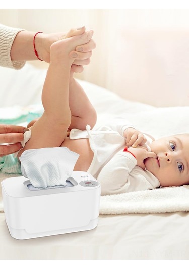 Geeksen Bebe Islak Mendil Isitici, Gece Lambali Ve Dağıtıcı, İki Yönlü Isı, Taşınabilir, Beyaz