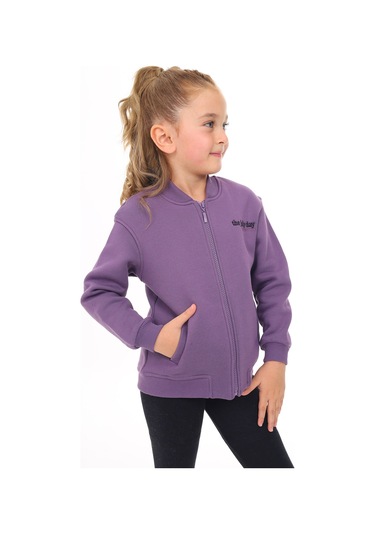 Toontoy Kız Çocuk Nakışlı Hırka Mor