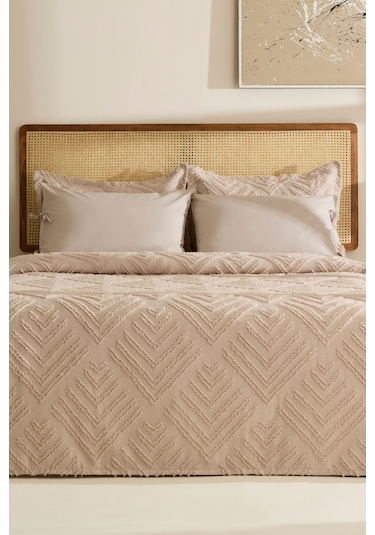 Karaca Home Velora Çift Kişilik Yatak Örtüsü Takımı Taş Taş