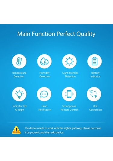 Neo Nas-th02b Çok İşlevli Sensör Tuya Zigbee Işık Yoğunluğu Algılamalı Akıllı Sıcaklık Ve Nem Dedektörü
