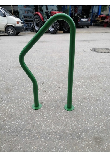 Tekli Bisiklet Park Alanı Bisiklet Kilitleme Direği Yeşil