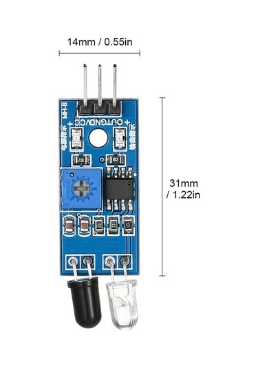 Didadodo Çevre Işığına Uyumlu Kızılötesi Sensör Modülü 2-30cm Mesafe, 3.3v-5v, 1 Adet 1 Adet