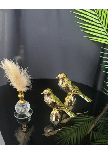 Meadow Gold Dekoratif Kuş Ve Tüylük Seti Gold