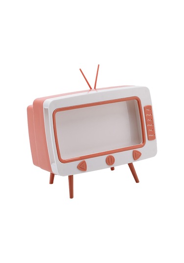 Pembe Tv Doku Kutusu Cep Telefonu Standı Masaüstü Doku Peçete Konteyner Tutucu Raf