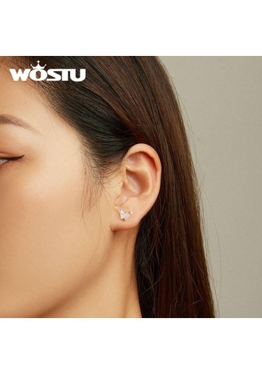 Wostu Otantik 925 Ayar Gümüş Narin Renkli Ilmek Reçine Küpe Kadınlar Takı Hediye İçin