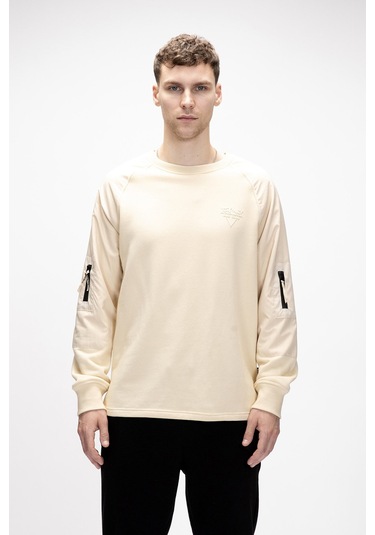 Hill Bej Crewneck Erkek Sweatshirt Bej