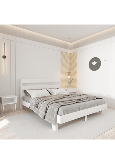 Natura New Model Beyaz Renk Çam Ahşap Karyola-24 140 x 200