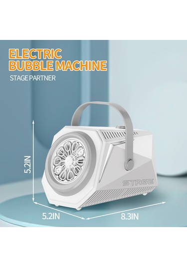 Hfambition Aa Pil İle Çalışan, Işık Özellikli, Taşınabilir Sahne Balon Makinesi - Dış Mekan Ve Düğün Partileri İçin Beyaz 10.1"
