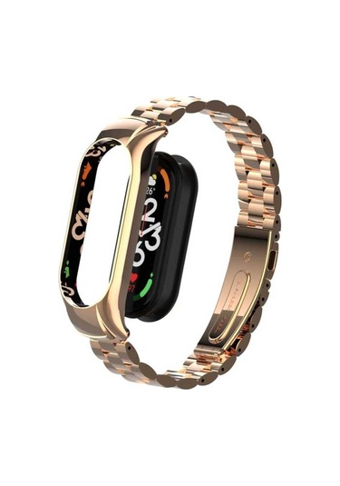 Xiaomi Mi Band 7 Uyumlu Krd-04 Metal Kordon Lofy Rose Gold
