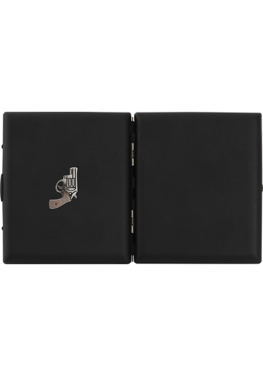 Zekupp Siyah Silah Temalı Metal Sigara Tabakası