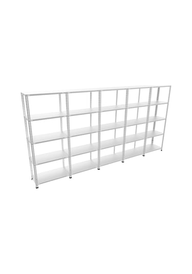 Galvanizraf 5 Katlı 5 Li Bitişik Galvaniz Arşiv Depo Rafı 43X465 Galvaniz