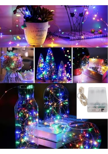 5 Metre Pilli Led Işık Multi Renk, Dekoratif Peri Led Işık, Rgb Karışık Renk 1 Parça