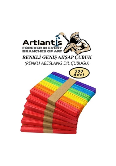 Renkli Dil Çubuğu 300 Lü 1 Paket Ahşap Dil Basma Cubugu Abeslang Renkli Doktor Dil Çubuğu Büyük Jumbo