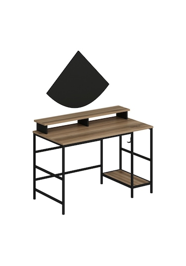 Minarmobilya Minar Greta Çalışma Masası Modül2 - Dore/Siyah Ceviz