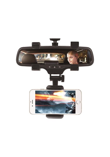 Wezone Araç Geribakış Aynası Telefon Tutucu, Navigasyon Ve Telefon Kullanıma Uygun Abs Malzeme Siyah Diğer