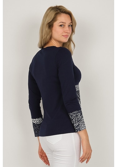 Sistas Kadın Uzun Kollu Penye Bluz 6699448 Lacivert-Lacivert