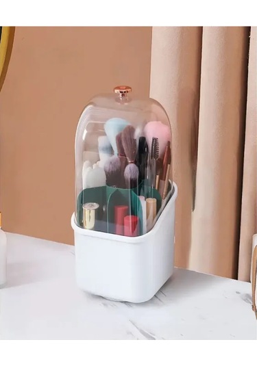 Mufunye Kozmetik Saklama Kutusu, Döndürülebilir, Toz Geçirmez Ve Büyük Kapasiteli, Kare Yeşil