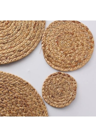 Yemek Masası İçin Yuvarlak Dokuma Servis Altlıkları, Su Sümbülü Hasır Örgülü Servi Isıya Dayanıklı Kaymaz Amerikan Servis 56576334 Diğer