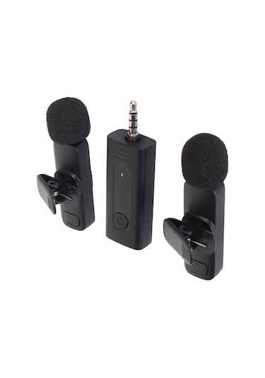 Kosona K35-2 Kablosuz Lavalier Mikrofon, 2.4g Tekden İkiye, Gürültü Azaltma, 3.5mm Arayüz, 7 Saat Kullanim Süresi, Röportaj/canli Yayin İçin