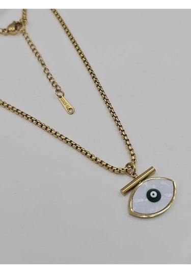 Sedefli Göz Nazar Boncuğu Çelik Kolye
