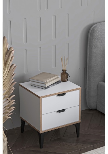 Arden 2 Çekmeceli Komodin Beyaz