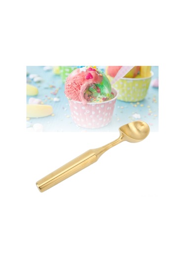Yaleker 304 Paslanmaz Çelik Dondurma Kaşığı - Uzun Saplı, Multifonksiyonel Toplama Aracı, Kuru Tutma Ve Temizliği Kolay Altın