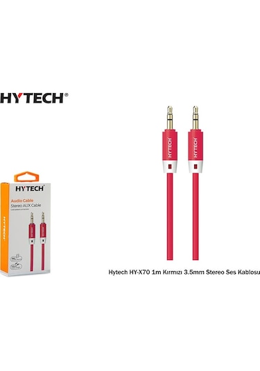 Hytech Hy X70 1M Kırmızı 3.5Mm Stereo Ses Kablosu
