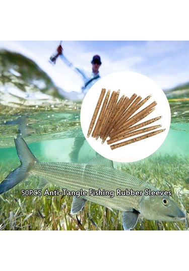 Xiyyadms 50 Adet Kuruşak Engelleme Balıkçılık Kolları - Kamouflaj Renkli, Yumuşak Kauçuk, 54mm Uzunluk, Çarp Balık Rigleri İçin