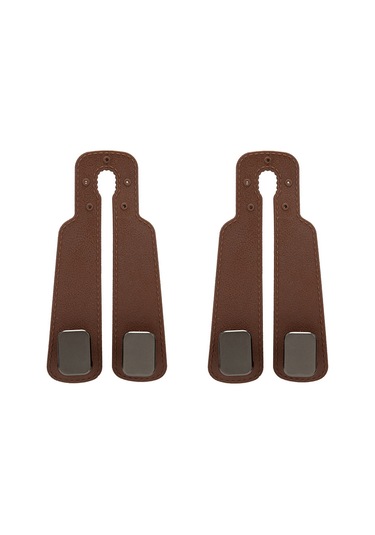 Konesam Araç Sandalye Arkası Çift Kanca - Telefon Tutucu Ve Saklama Fonksiyonu - Yumuşak Silikon - 2 Adet - Açık Kahverengi Diğer