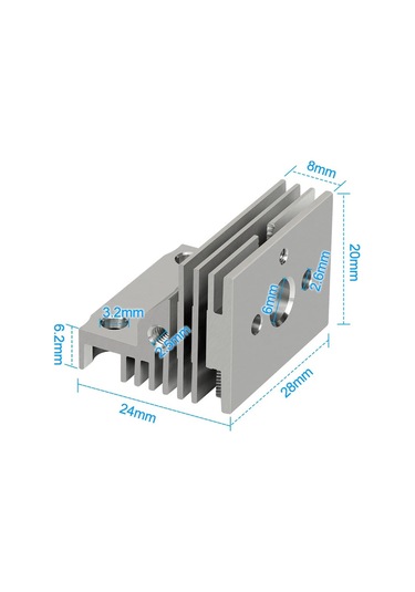 Singree Crealıty K1/k1 Max Uyumlu 3d Yazıcı Ekstruder Isı Sonu Soğutucu, Alüminyum Alloy Soğutma Bloku, Bağımsız Nozzle İçin Uygun