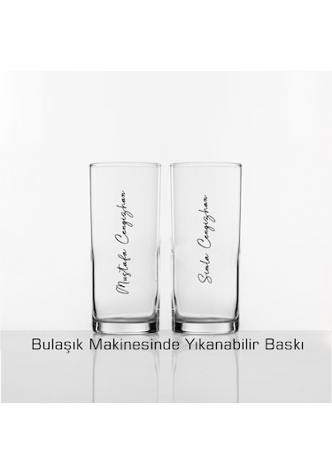 Kişiye Özel İmzalı Rakı Bardağı Bulaşık Makinesinde Yıkanabilir Kutusuz