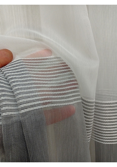 Hilal Renk Geçişli Bantlı Tül Perde / Ölçünüze Özel Dikim