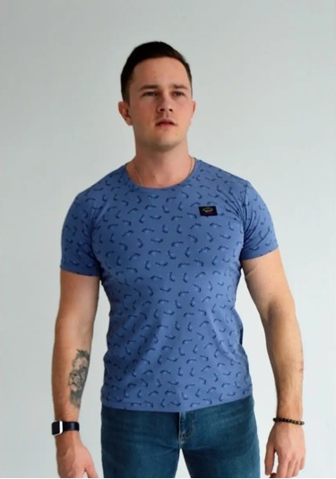 Paul&shark Erkekler İçin Bombeli Günlük Fildişi Yunuslu Tişört 159638927 Grayish-blue