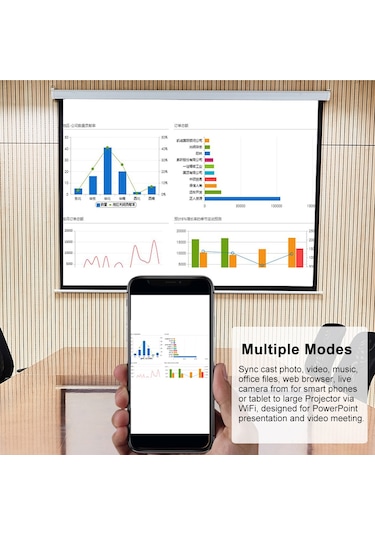 Springsun Mirascreen E5m 2.4g Wifi Gösterim Alıcısı - 1080p Hdtv Projeksiyon, İos/android/windows Uyumlu, Miracast/airplay/dlna Desteği