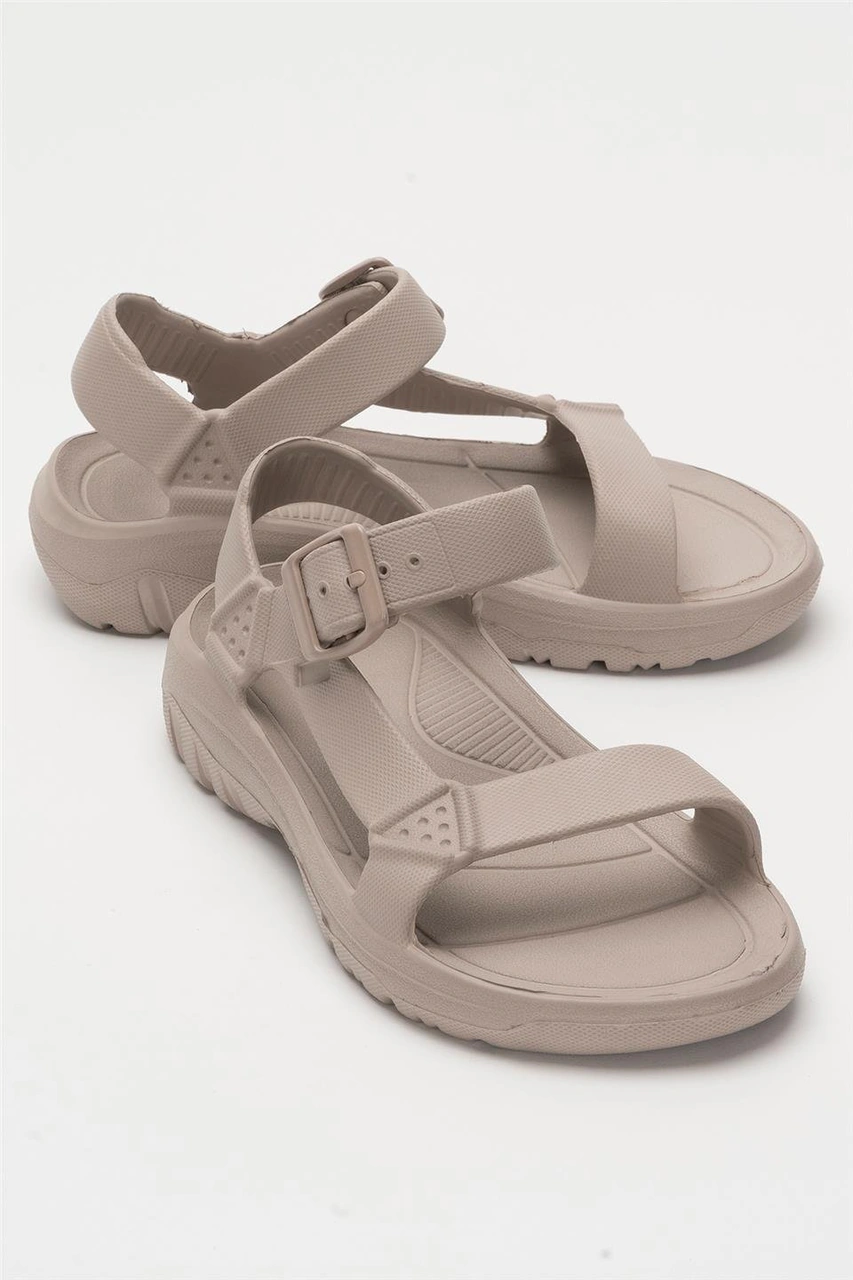 Unisex Eva Spor Kaymaz Yürüyüş Sandaleti Vizon Vizon