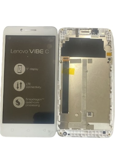 Lenovo Uyumlu A2020 Vibe C Çıtalı Lcd Ekran Beyaz Senalstore