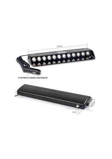 S12 12V Çakmaklık Girişli Cam Içi Vantuzlu Polis Çakar Ledi