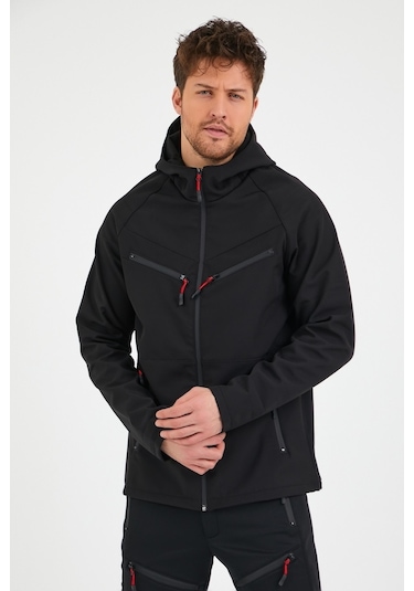 Genıus Store Erkek Mont Softshell Su Geçirmez Mont 4 Cepli-Siyah