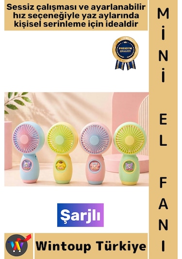 Vantilatör Kompakt Taşınabilir Hafif Sessiz Çalışma Ev Ofis Seyahat Yaz Serinleme Sevimli Şık Anime