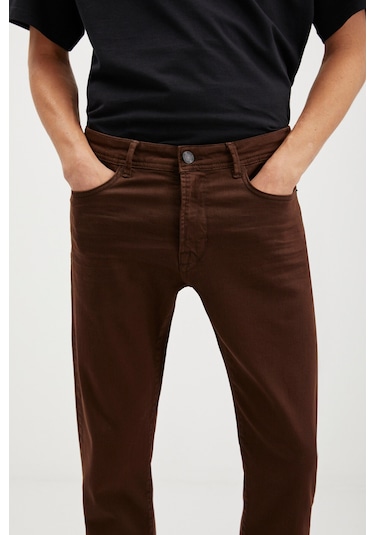 Antonıa Erkek Tappared Fit Boru Paça Kalın Dokulu Esnek Yapılı Magic Denim Kot Acı Kahve Jeans Antonıa Erkek Tappared Fit Boru Paça Kalın Dokulu Esnek Yapılı Magic Denim Kot Acı Kahve Jeans