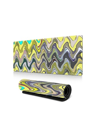 Cbtx 300 X 600 X 3mm Soyut Sıvı Desenli Büyük Mouse Mat Kaymaz Kauçuk Mouse Pad - Stil I Stil I