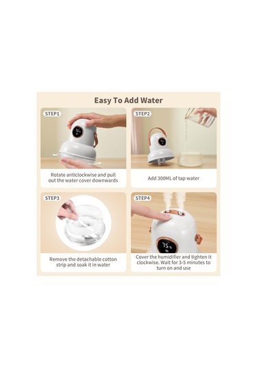 Icarer Ailesi If-js01 Usb Şarjlı Masaüstü Gece Lambası Çift Spreyli Nemlendirici, Renk: Pembe Dijital