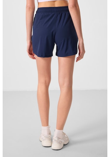 Tommylife İndigo Polyester Gizli Cep Fermuarlı Rahat Form Kadın Şort - 91014 Indigo